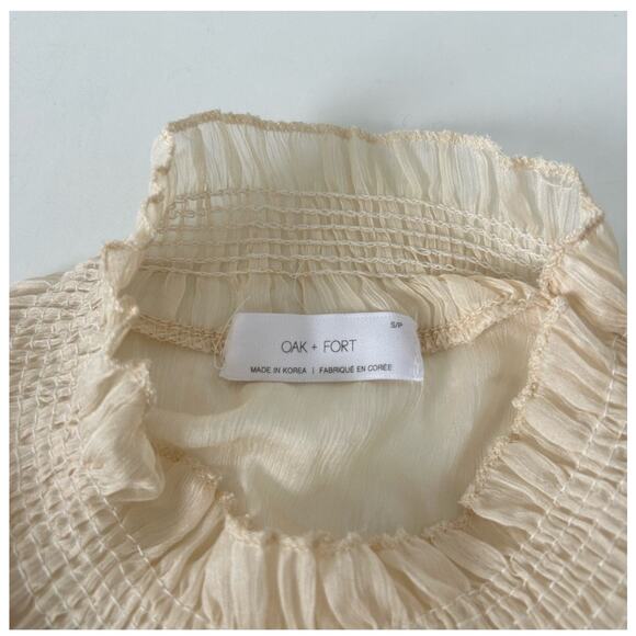 Oak+fort see thru blouse + camisole, elasticated cuff, size S - Picture 7 of 9